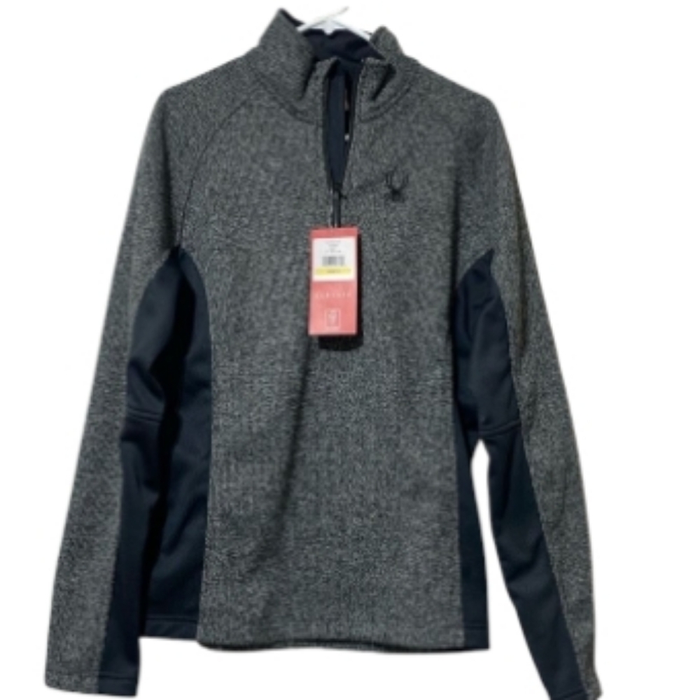 Spyder Black and Gray 1/4 Zipper Jacket